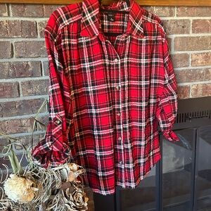 Intro. Red and Black Plaid Blouse